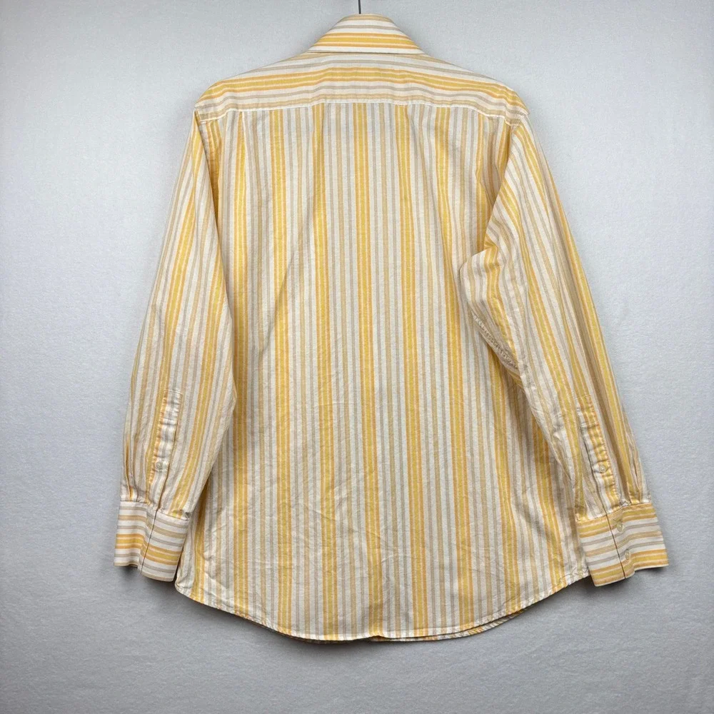 Banana Republic Mens Large Linen Cotton Stripe Button Down Shirt